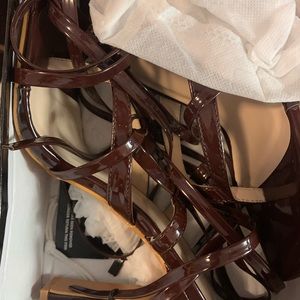 Chocolate scrappy PLT heels